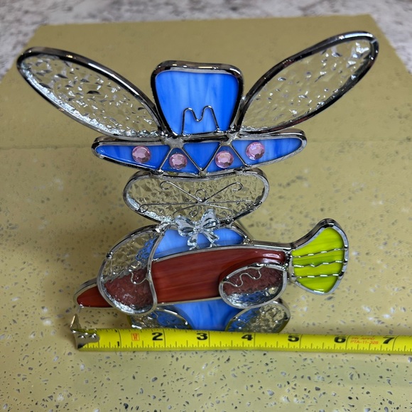 Leaded Stain Glass Bunny Rabbit with Carrot Votive Tea Light Candle Holder - Picture 3 of 9